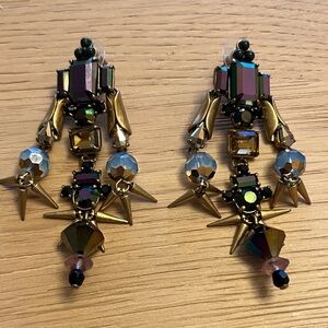 J. Crew Gold and Multicolor Earrings